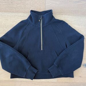 Lululemon Women’s Scuba Navy Gold Cropped Half Zip Sweatshirt XS S